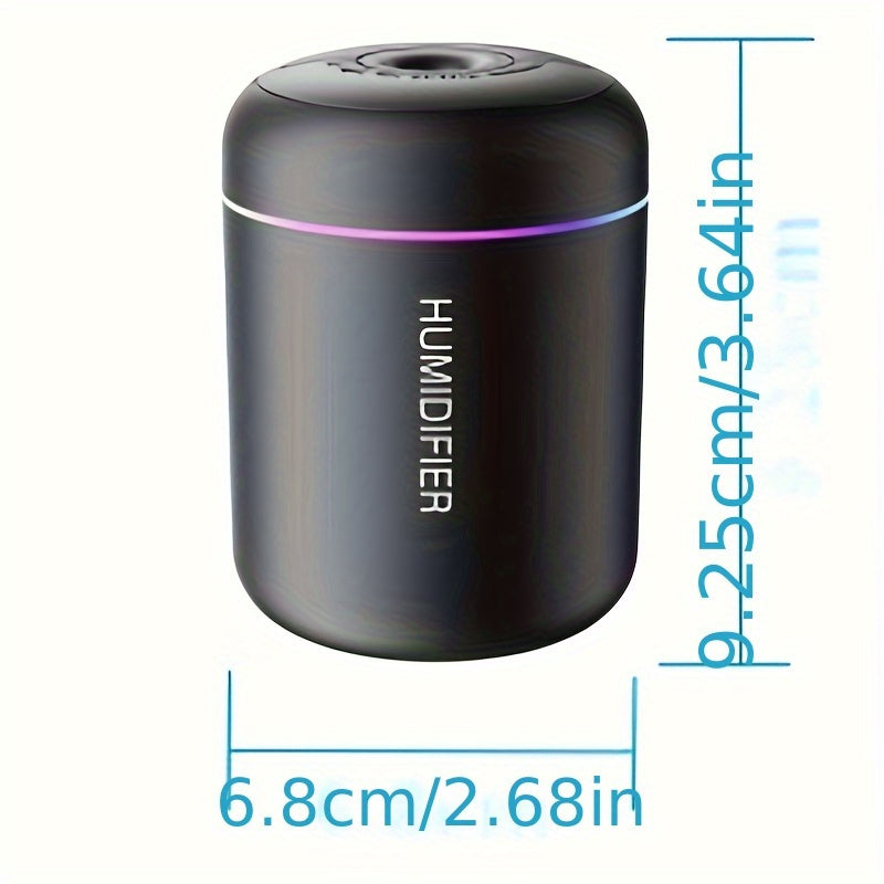 Mini humidificador colorido, humidificador de escritorio personal USB, adecuado para coches, oficinas, dormitorios, etc., con 2 modos de niebla y funcionamiento súper silencioso.