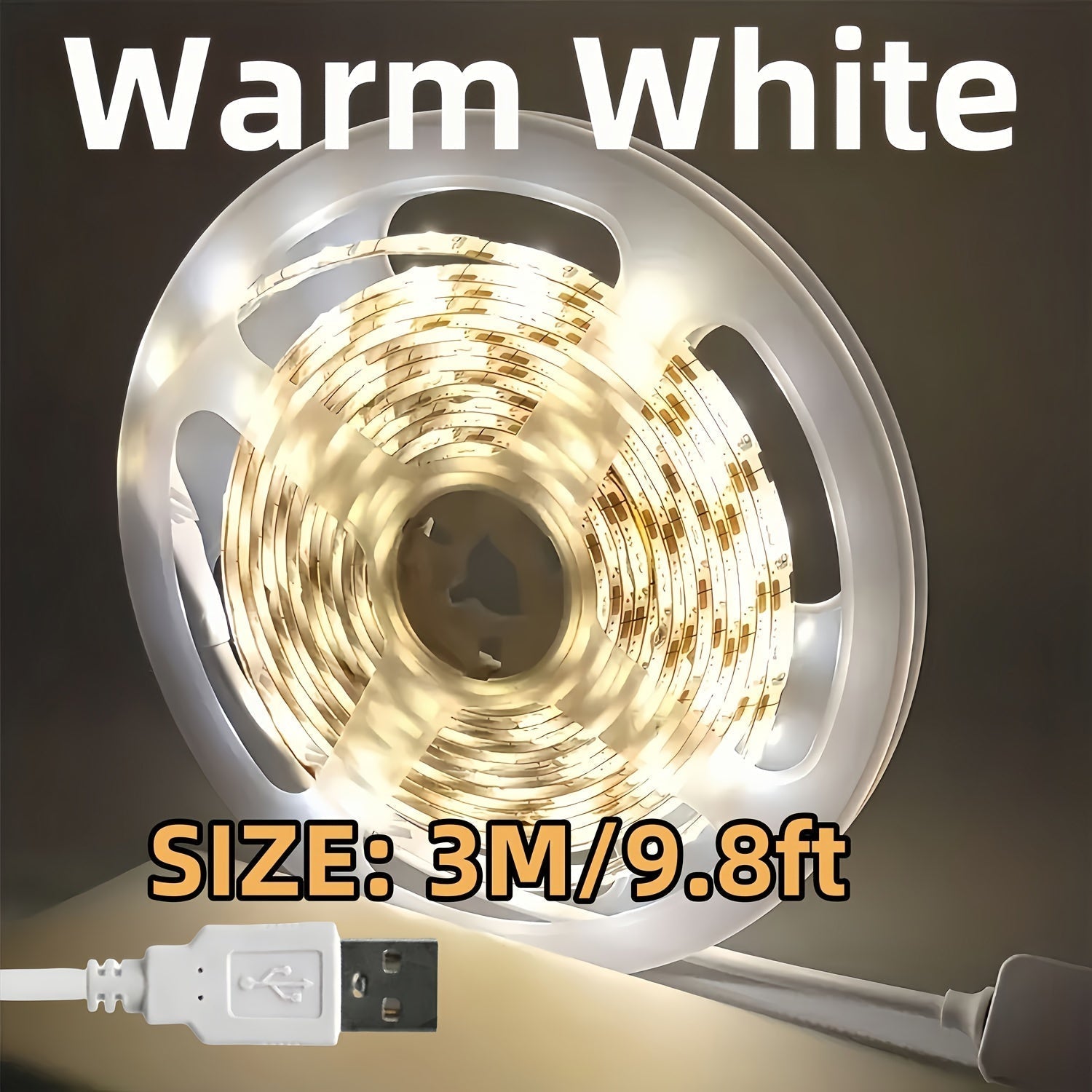 Tiras de Luz LED USB de Fácil Instalación - Alta Luminosidad, Cortables a Medida, Opciones de Blanco Cálido y Frío para Dormitorio, Cocina, Retroiluminación de TV, Flexibles, Adhesivas, Iluminación Nocturna, Decoración DIY