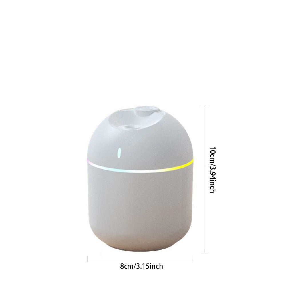 Humidificador de Niebla Fría y Difusor de Aromas de 270ml con Luz Nocturna LED, Apagado Automático por Seguridad Alimentado por USB, 3 Colores (Azul Claro/Verde Menta/Rosa para Hogar Oficina Dormitorio - Diseño Duradero en Plástico, Diseño Suave Curvado,