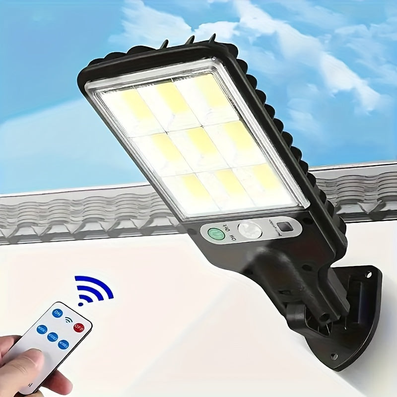 New Lámpara de Calle Solar Exterior con Sensor de Movimiento y Control Remoto, IP44 para Patio, Pasillo o Garaje - Luz LED para Jardín