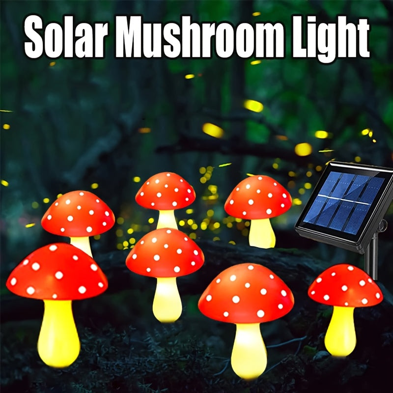 Luces de Cadena Solares para Jardín Exterior, Luces de Hadas con 8 Modos, Decoraciones de Fiesta al Aire Libre en Forma de Champiñón, Día de San Valentín, Boda, Luzes para Crear Ambiente Festivo - para Patio, Jardín y Decoración del Césped