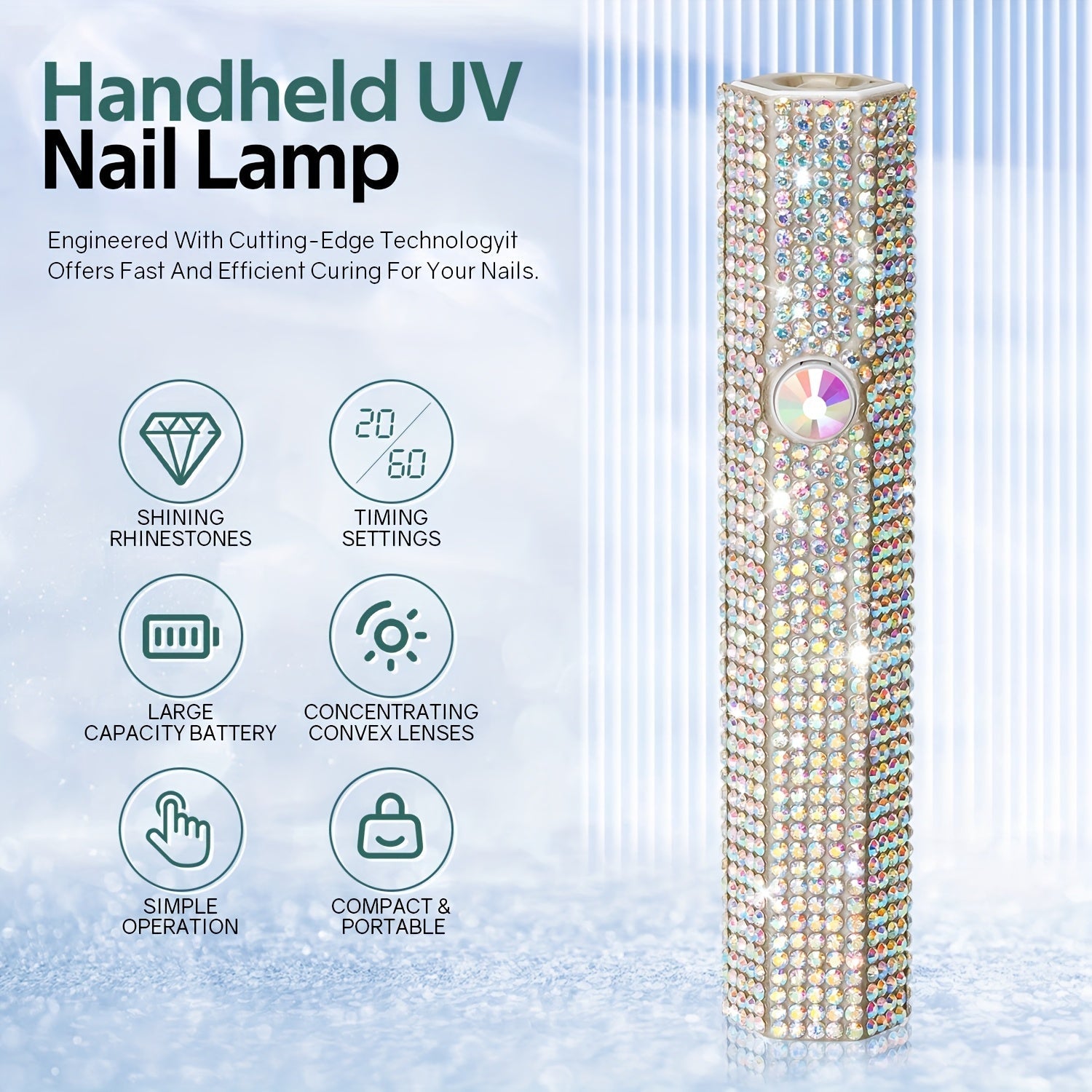 Lámpara de uñas portátil profesional, secador de uñas de gel recargable, carga USB, sin formaldehído, batería de litio de 200mAh, herramienta de manicura en casa DIY