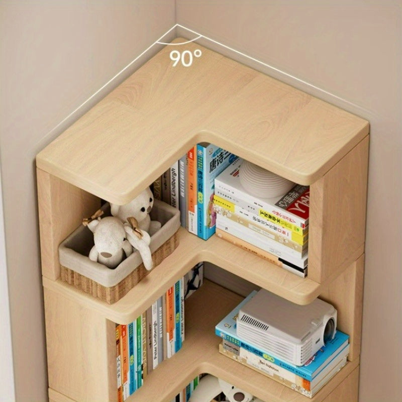 1 estante de esquina independiente, diseño exquisito, multifuncional, ahorro de espacio, adecuado para diferentes escenarios como sala de estar, dormitorio, estudio, etc., elegante elección para el hogar.