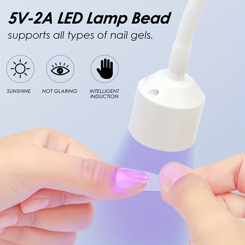 Secador de uñas LED mini con alimentación USB - Cuidado rápido y seguro de gel polishes, diseño compacto plegable para manicura y pedicura, no necesita batería, regalo portátil para mujeres y hombres, esenciales para la manicura, herramienta de belleza e