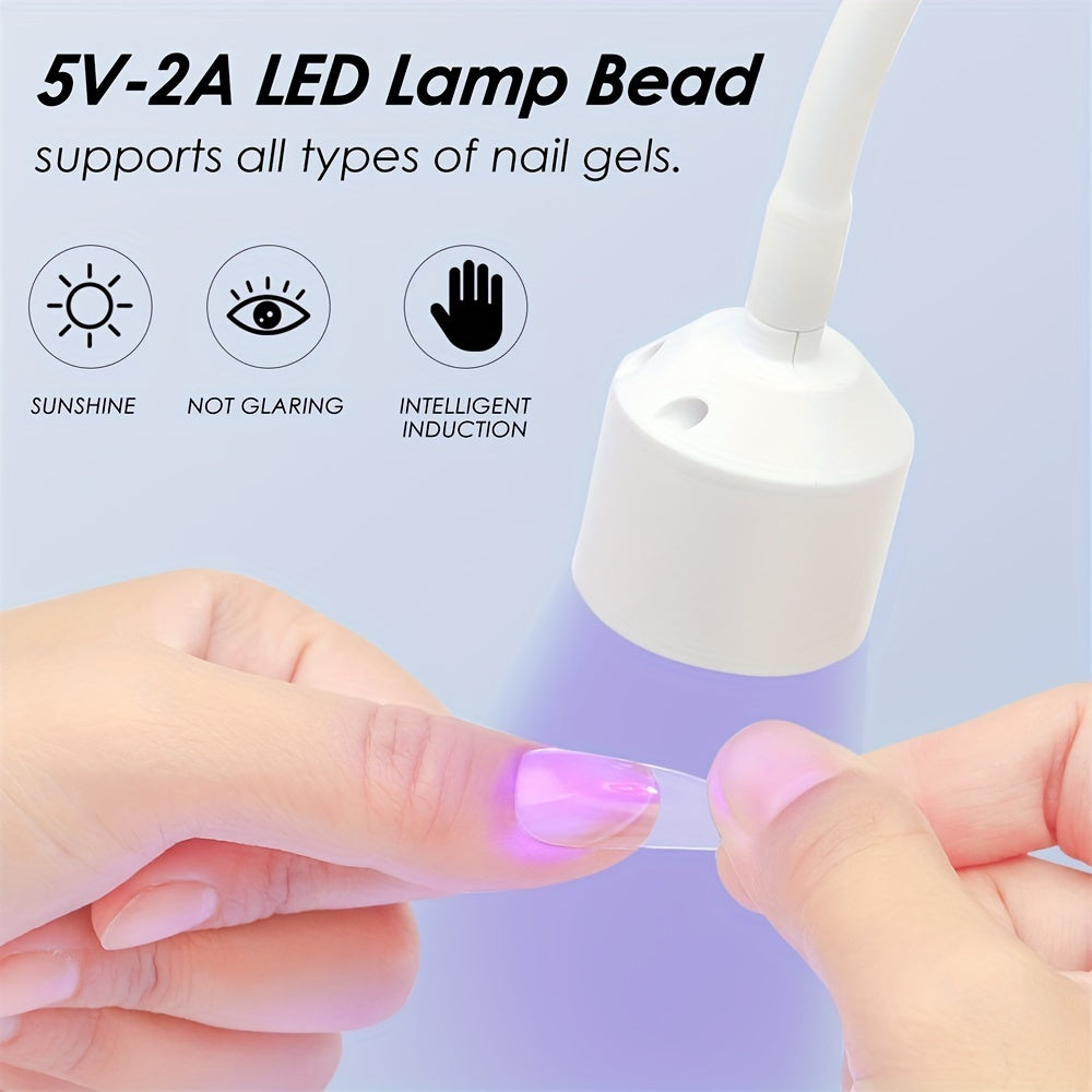2 Piezas Lámpara Secadora de Uñas USB - Luz de Curado LED Rápida, Secadora de Uñas con USB sin Pantalla, Portátil para Hogar, Salón, Pedicura - Lámpara Compacta para Manicura y Pedicura Rápida, Diseño Elegante, Cuerpo Ligero de Plástico, Construcción Dur