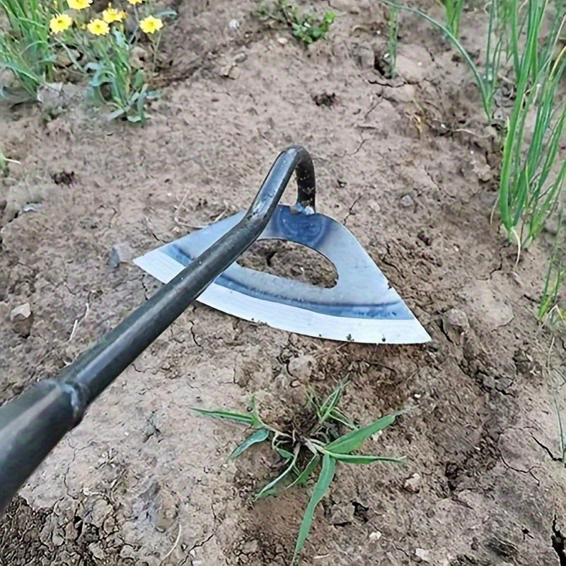 Azada Hueca de Acero Premium Templado - Rastrillo Manual Resistente al Óxido con Mango Ergonómico para Eliminación Eficiente de Malezas en Huertos y Macizos, Herramienta de Jardinería Duradera para el Hogar, Diseño Robusto y Agarradero Cómodo
