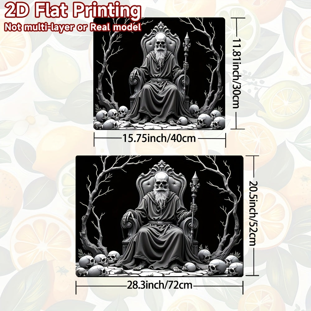 1pc Protector de Cocina Esqueleto de Halloween - Alfombrilla Gótica para Placas de Gas/Inducción, Lavadoras y Secadoras, Decoración Espeluznante para Fiestas de Halloween y Hogar Todo el Año, Diseño Plano 2D, Fácil de Limpiar, Estética Macabra, y Blanco