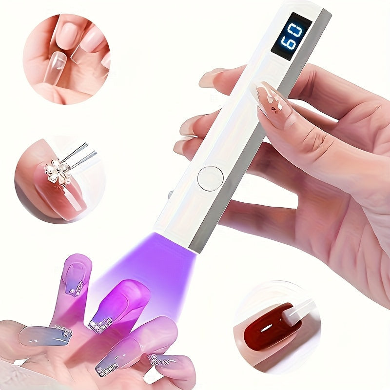 Linterna Portátil Mini para Uñas con Pantalla Digital - Curado Rápido sin varillas, Batería de Litio Recargable USB, Ideal para Manicura en Casa y Viajes, Regalo de Alta Calidad | Luz Decorativa para Arte de Uñas
