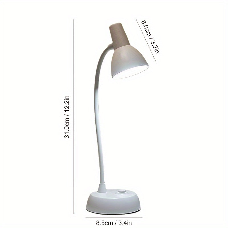 Lámpara de escritorio LED portátil, con control táctil y batería recargable, luz para lectura con protección ocular, cuello flexible, acabado pulido, diseño minimalista elegante, ideal para dormitorio y residencias estudiantiles