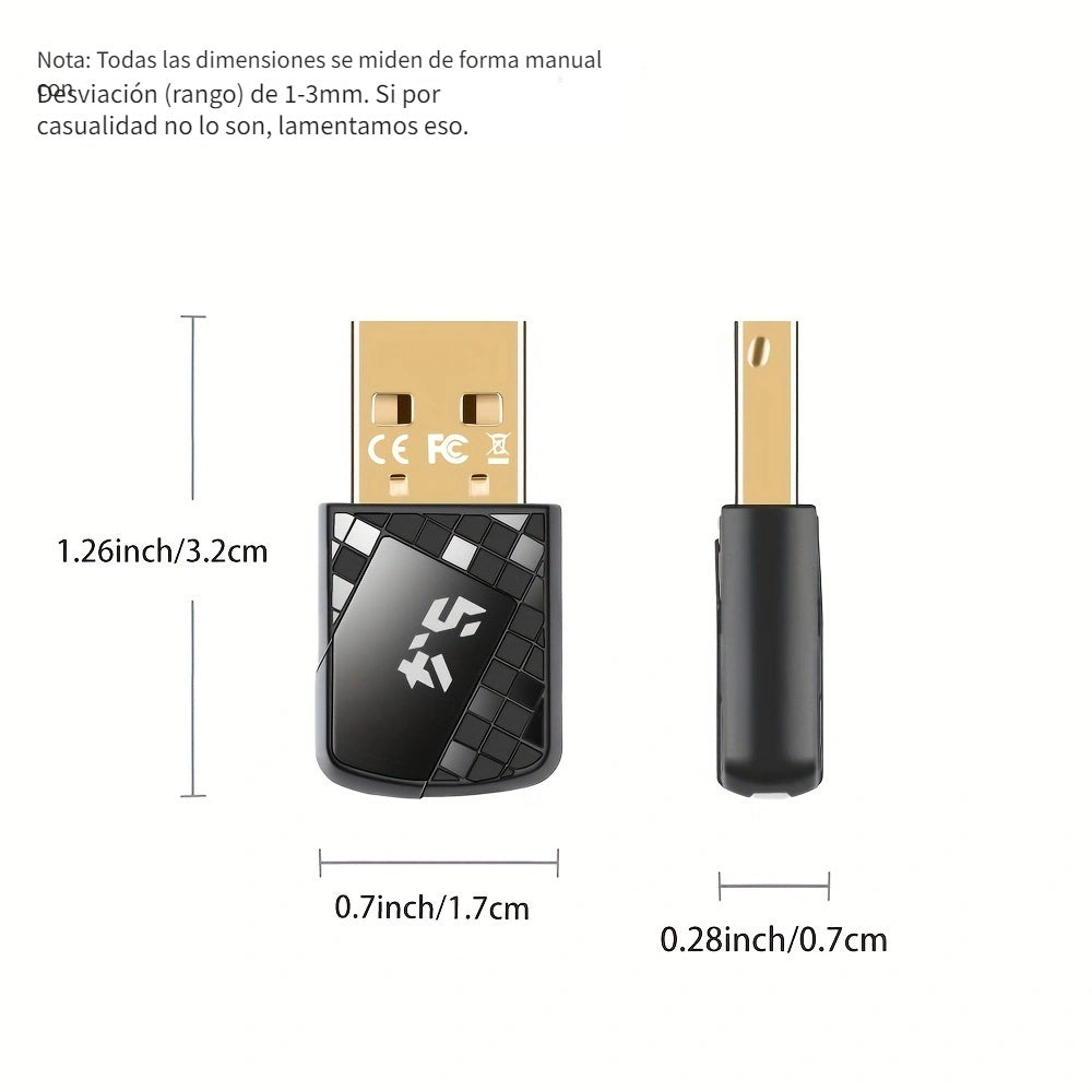 Adaptador sin varillas Wimotek 5.4 para PC/Computadora - Conectar y Listo, Compatible con Versiones Anteriores de 5.3/5.1/5.0/4.2/4.1/4.0, Sin Controladores en Windows 11/10/8.1, Conecta 7 Dispositivos al mismo Tiempo, Adaptador WiFi para PC