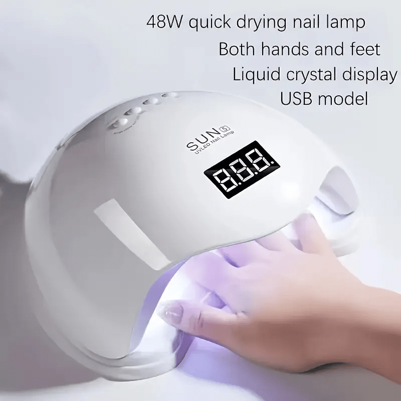 Linterna LED para Uñas con Sensor Inteligente, Luz de Curado Portátil para Esmalte en Gel, Alimentación USB sin Batería, 5 Regalos Incluidos, Pantalla LCD, Base Desmontable, Ideal para Hogar y Salón