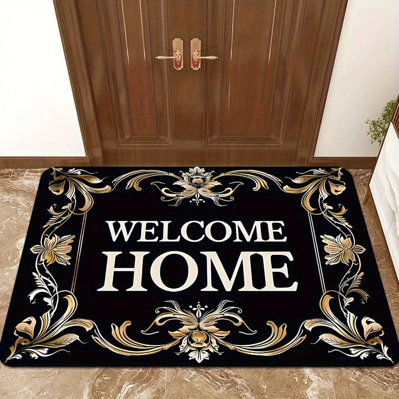 Alfombra de Bienvenida con Diseño de Letras - Antideslizante, Secado Rápido y Fácil de Limpiar, Ideal para Uso Interior/Exterior, Regalo Perfecto