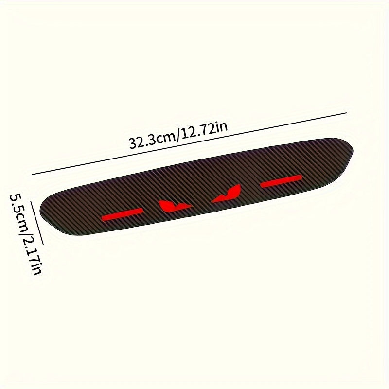 Pegatinas de luz de freno de fibra de carbono de posición alta - Material PET duradero, diseño rojo y blanco, fácil de aplicar para una mayor seguridad del vehículo y un estilo único, mejora de la visibilidad del vehículo, apariencia audaz, alta calidad.