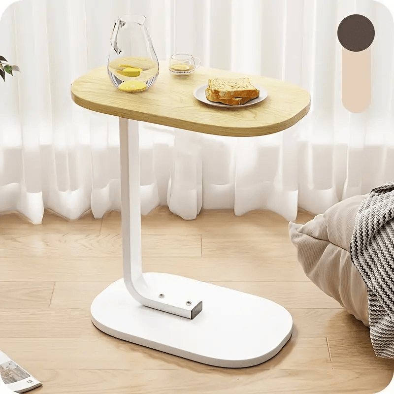 2 Colores Disponibles Mesa Auxiliar Plegable en Forma de C | Diseño Compacto y Fácil de Almacenar, Ideal para Espacios Pequeños—¡Perfecta para Estudio/Dormitorio/Sala!