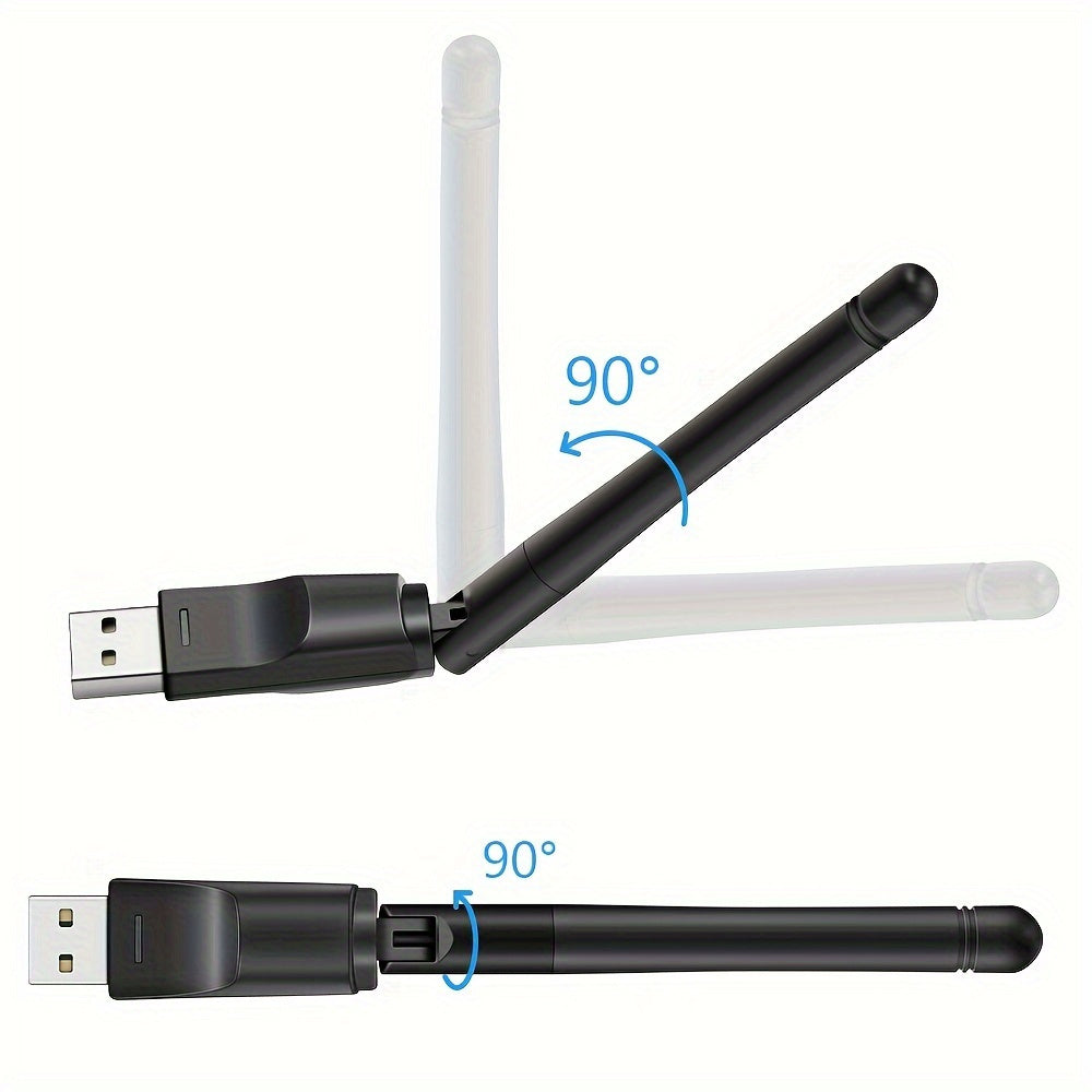 Adaptador WiFi USB Mini 150Mbps - Transmisor de red inalámbrica 2.4GHz para escritorio de PC, portátil y música de iPod - Configuración fácil, diseño compacto, ideal para tarjeta de recepción de Internet inalámbrico, configuración de escritorio | Diseño