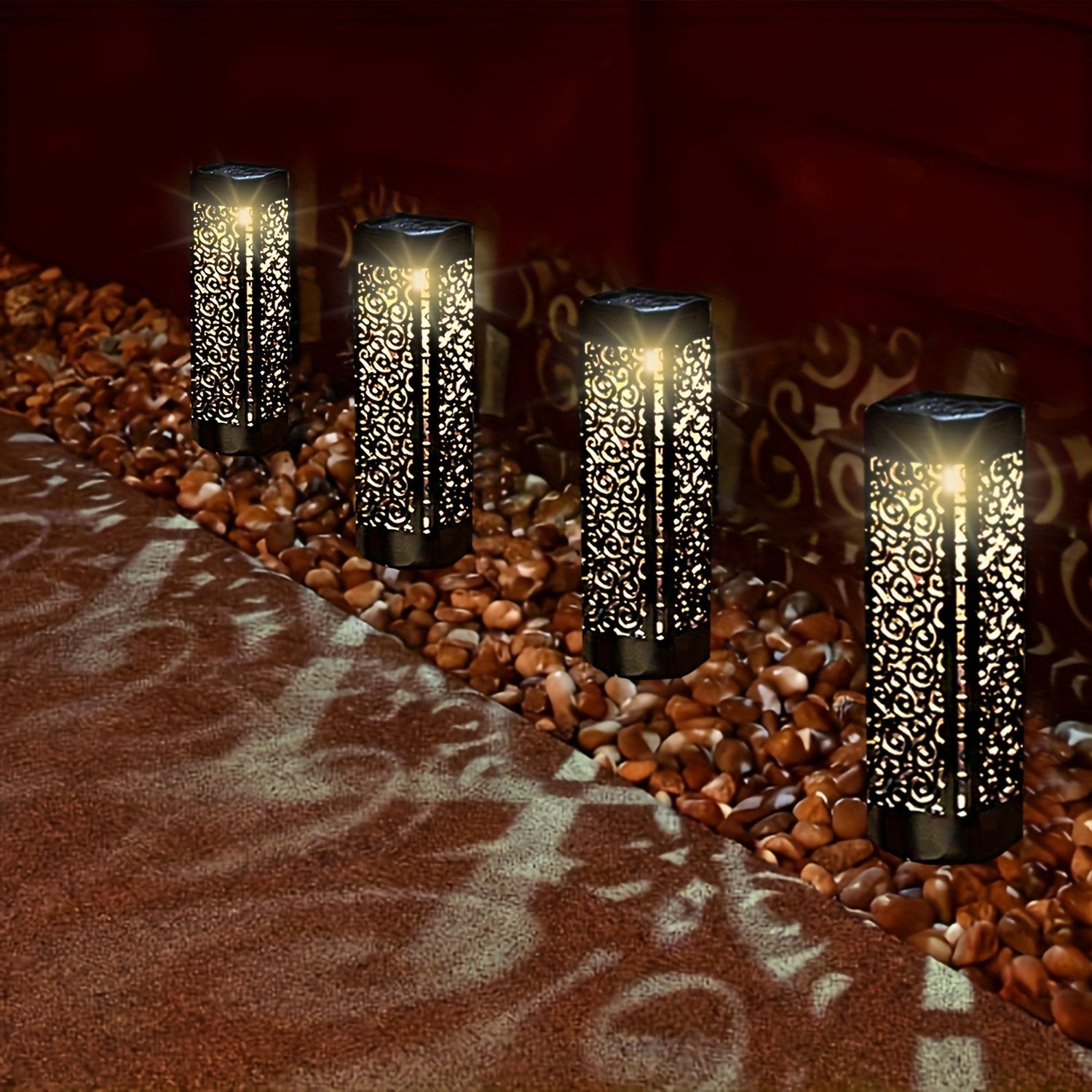 4/8 piezas de lámpara solar para jardín, luz solar para exteriores, luces LED automáticas decorativas para Navidad y Halloween, ideal para patio, jardín, césped, camino, calle y decoración de fiestas