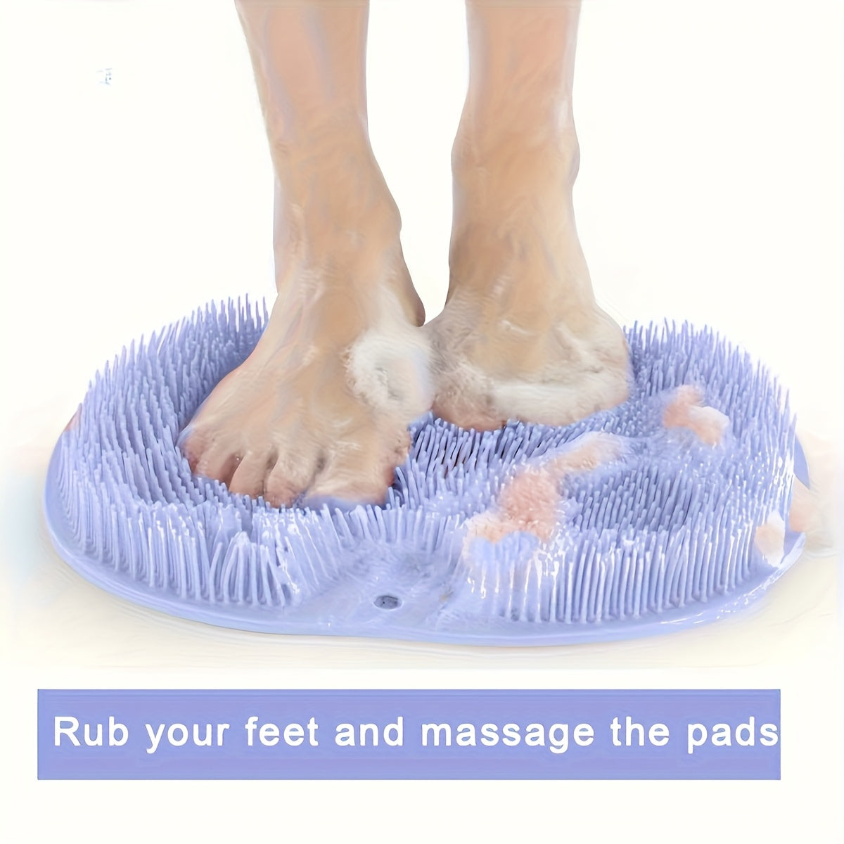 2 Piezas - Almohadilla de Masaje para Pies de Silicona para Baño RV, Almohadilla Exfoliante Antideslizante con Ventosas, Masajeador de Espalda Montado en la Pared, Accesorio para Ducha RV, Ideal para Hogar Familiar