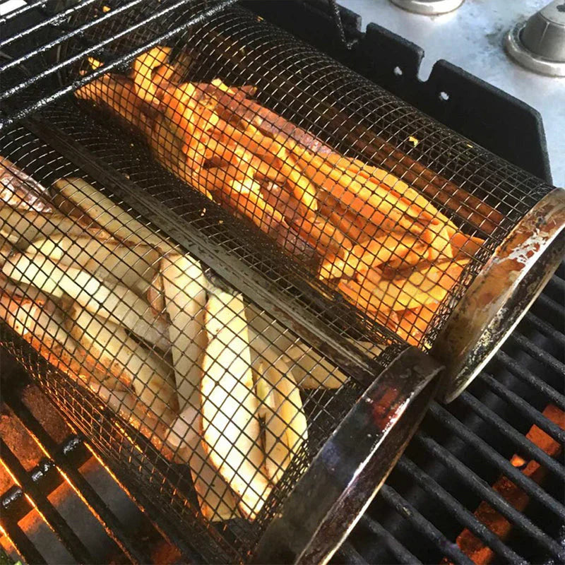 Cesta de parrilla cilíndrica