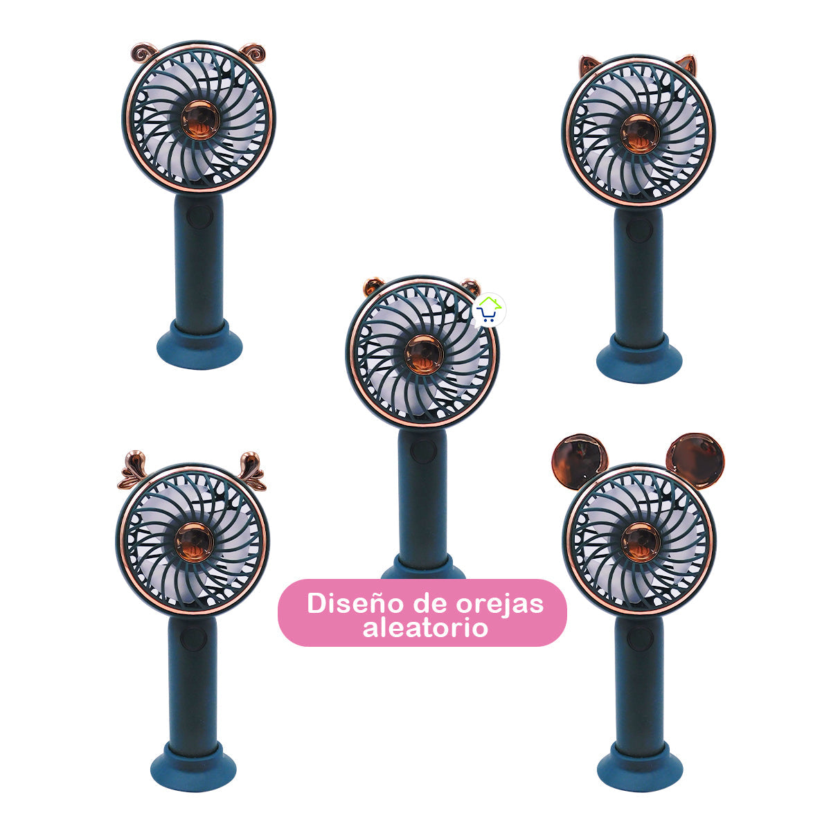 Mini Ventilador Orejas Recargable Portátil Mano y Mesa MLS60