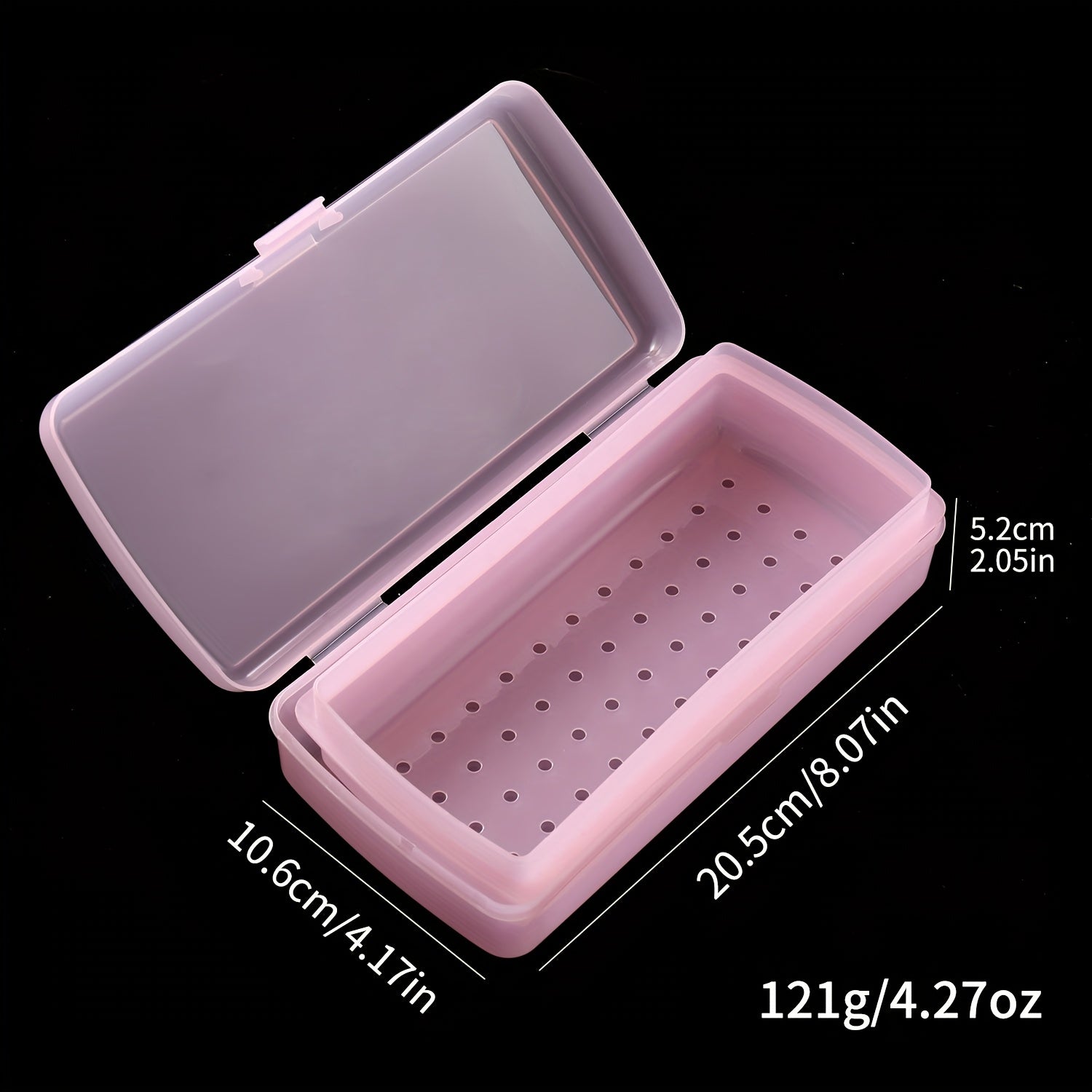 Caixa de Almacenamiento Desinfectante con Compartimentos Doble - Organizador para Salón de Uñas con Diseño Fácil de Limpiar, Estuche Resistente para Herramientas de Manicura y Pedicura, Lima de Uñas, Cortaúñas - Rosa - Para Hogar, Caja de Herramientas, T