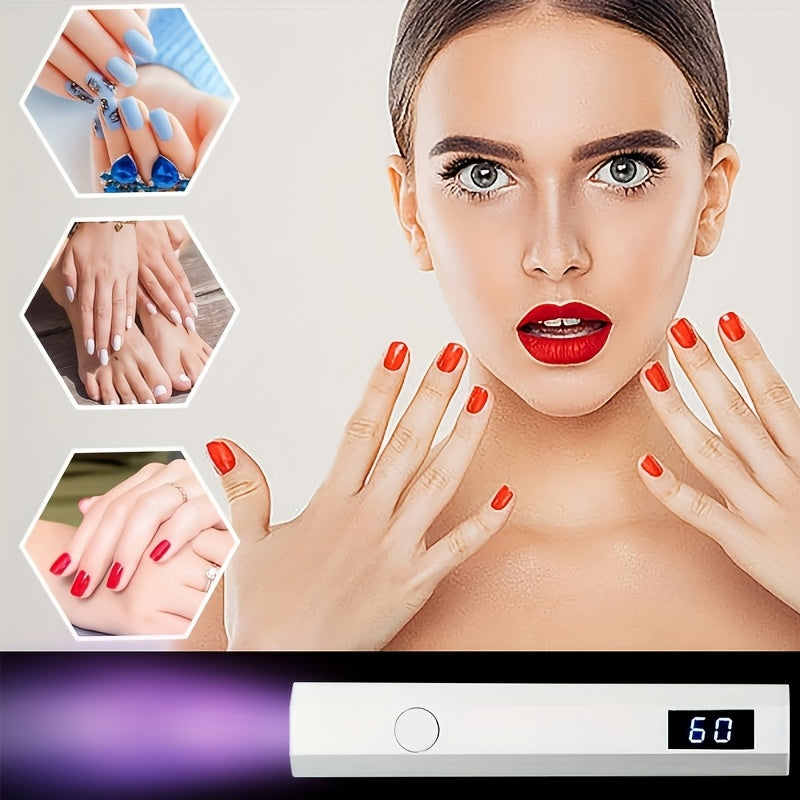 Luces de Uñas LED Recargables por USB con Pantalla Digital - Fijación rápida del gel y duradera, adecuadas para uso en casa y salones