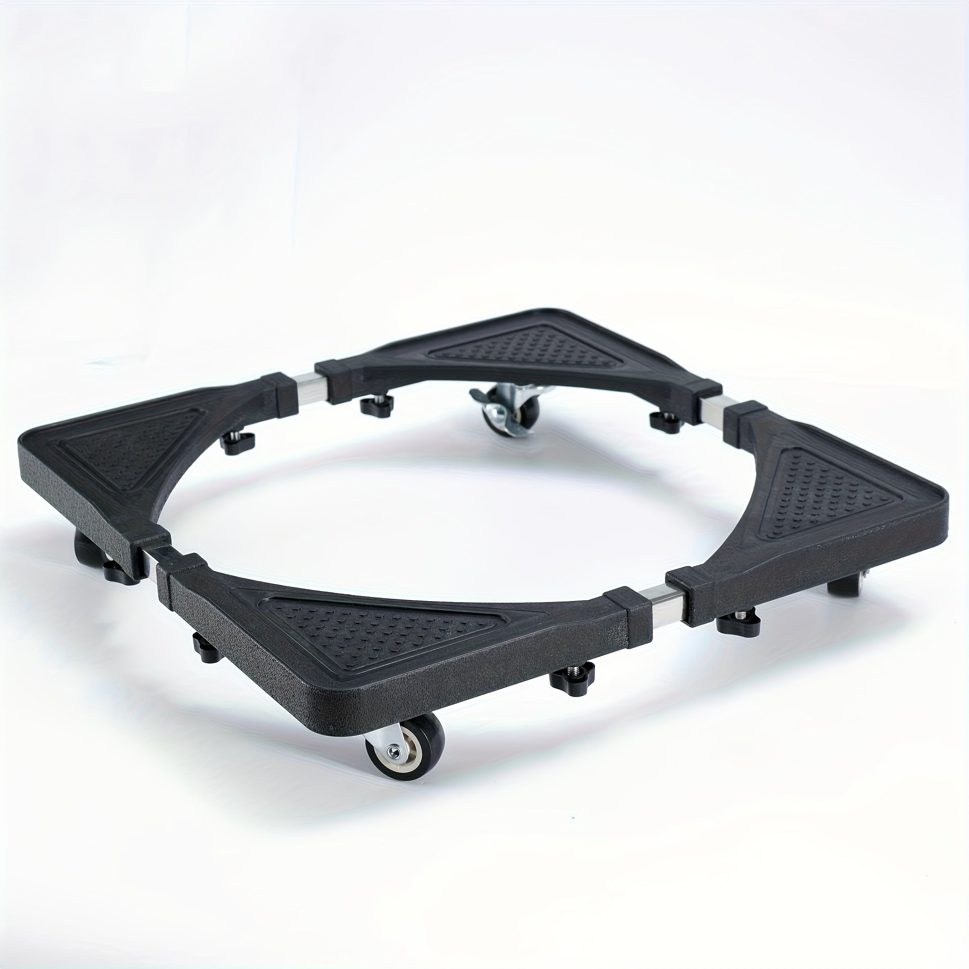 Carro móvil expansible de aleación con sistema de bloqueo de 4 ruedas y ajuste de altura - Estructura de acero resistente, capacidad de 272,16 kg, mango ergonómico para almacén, envío, gestión de inventario - Organizador de almacenamiento móvil, equipo d