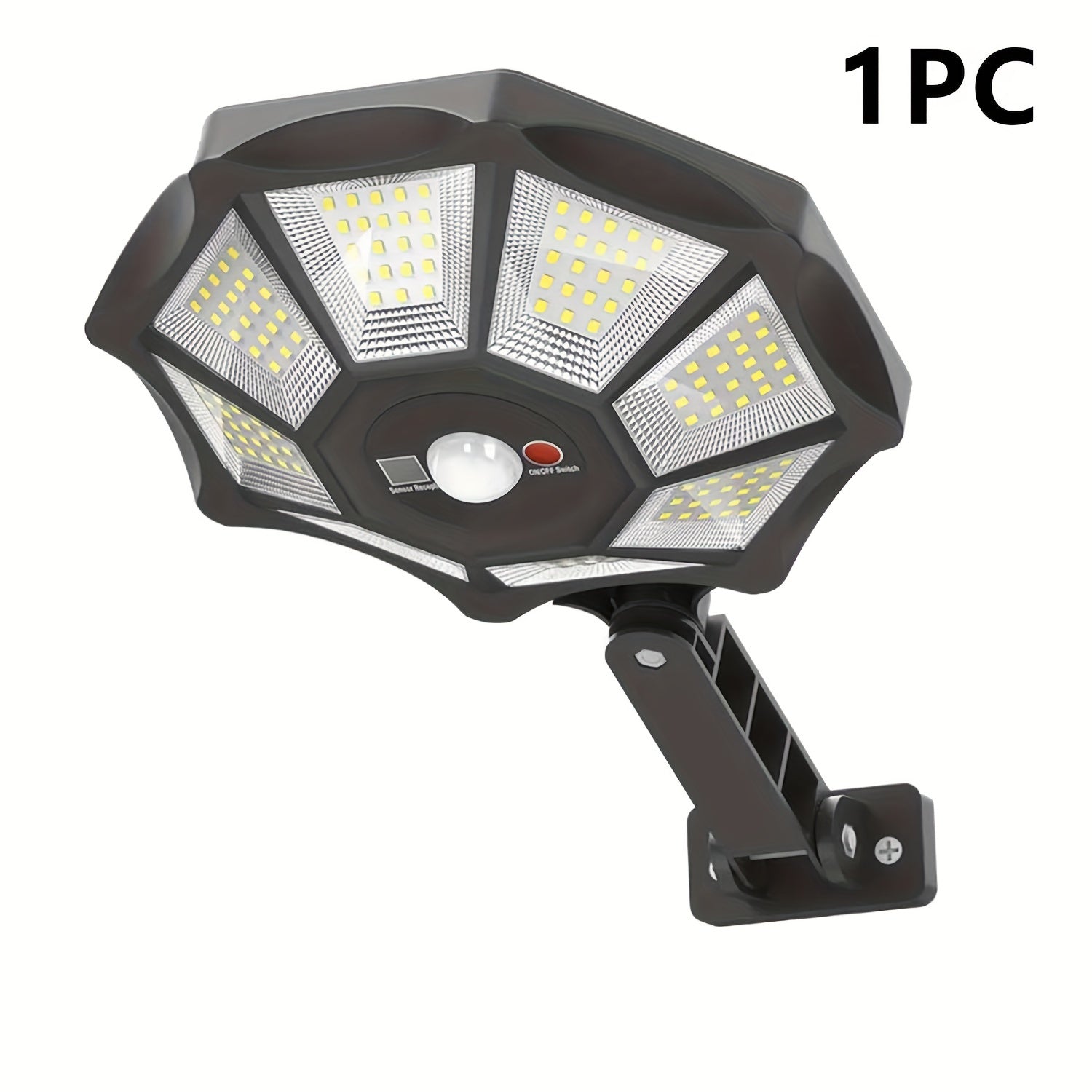 1/2 piezas de 168 Led/Cob, fácil de instalar, luz solar exterior octagonal, 168 cuentas de LED, ajuste de 180 °, control remoto y poste - Perfecto para jardines, patios y uso comercial.