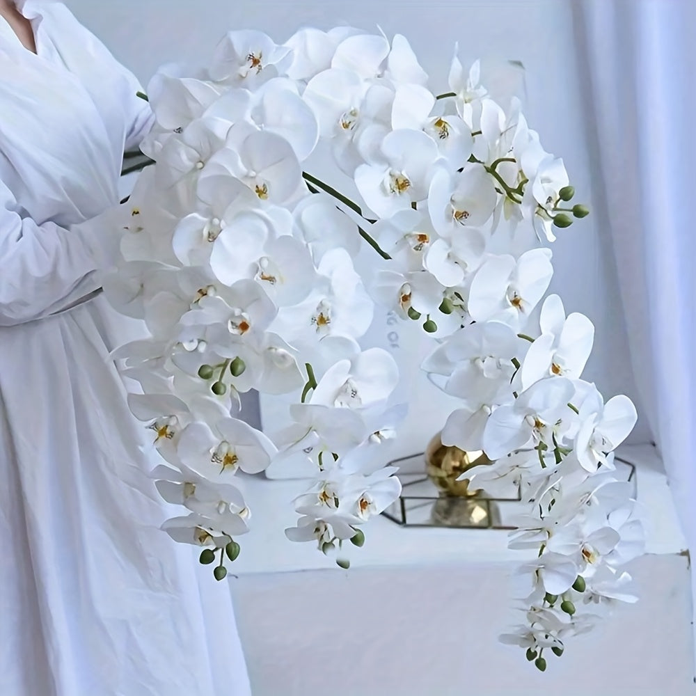 Conjunto Elegante de 6 Guirnaldas de Orquídeas Artificiales - Orquídeas Mariposa para Decoración del Hogar y Bodas, Regalo Perfecto para San Valentín, Día de la Madre, Navidad y Año Nuevo, Flor de Lan, Decoración de Patio