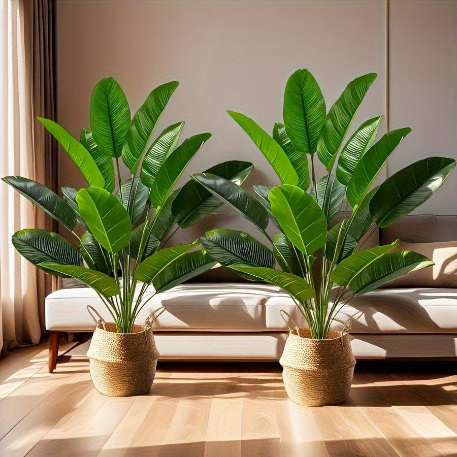 Planta de plátano tropical de 82,19 pulgadas con 18 hojas - Loto artificial para decoración del hogar y el jardín, regalo ideal para un nuevo hogar o el Día de la Tierra, sin maceta incluida, perfecto para uso interior/exterior, decoración del hogar con