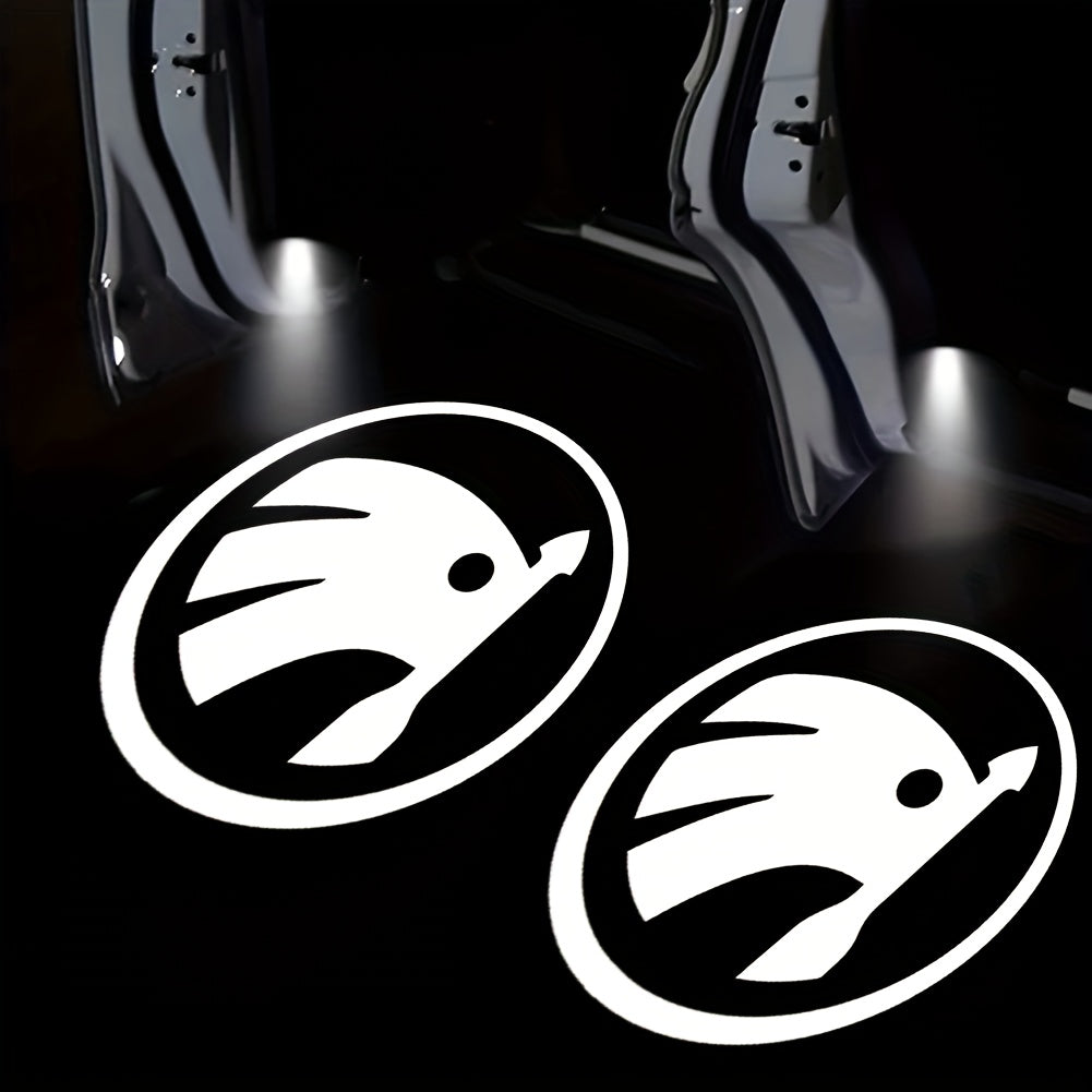2/4pcs Luces LED de Bienvenida para Coche con Activación por Puerta - Sensores de Apertura Automática, Compatible con SKODA y la Mayoría de Vehículos, Sin Pilas Necesarias - Regalo Ideal para Cumpleaños, San Valentín, Día de la Madre/Padre, Halloween - D