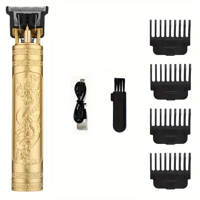 Cortadora de cabello eléctrica T9 vintage, afeitadora profesional para hombres, cabezal de cuchilla lavable, batería de litio recargable USB, cuerpo de plástico ABS, capacidad de 320 mAh