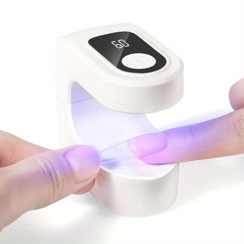 Linterna Portátil para Uñas con Temporizador Digital - Lámpara LED USB para Endurecimiento de Gel, Secador Compacto para Hogar y Salón, Batería de Litio de Larga Duración, Esmalte en Gel para Manicura/Pedicura - Blanco/, Diseño Elegante, Construcción Lig
