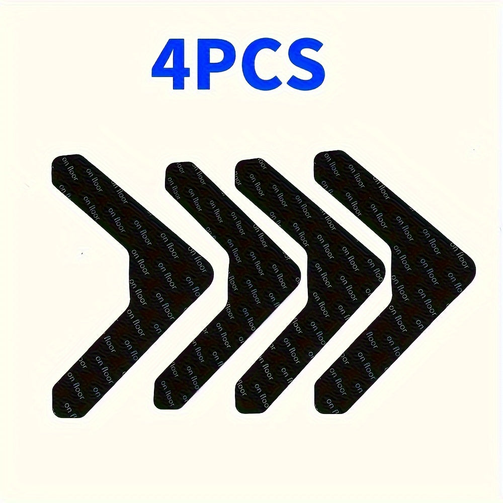 Cinta adhesiva de doble cara para alfombras, disponible en 4, 8 o 16 unidades, diseñada para prevenir resbalones. Esta cinta lavable es adecuada para alfombras de área y puede ser reutilizada, lo que la hace ideal para pisos de madera y baldosas.