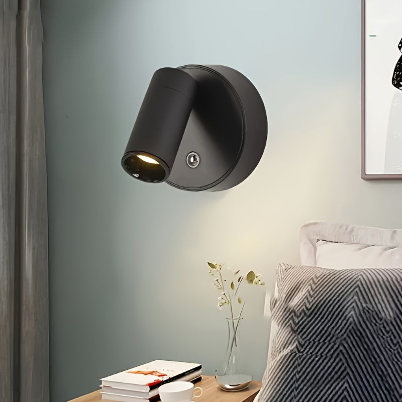 1 pieza Luz Nocturna Giratoria de 360°, Alimentada por USB con Batería de Litio Recargable, Lámpara de Lectura LED Magnética, Brillo Ajustable al Tacto, Adecuada para Dormitorio junto a la Cama, Armario, Sala de Estar, Escritorio, Decoración de Barra, Cu