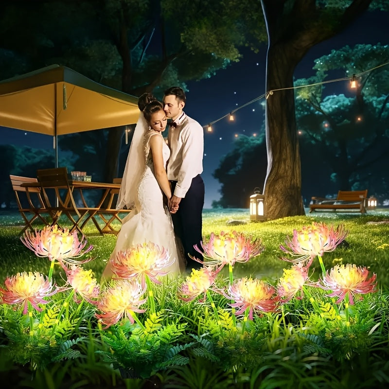 Luces Solares de Jardín con Flores y Tallos Luminosos, Panel Solar Mejorado, Faroles Decorativos para Exteriores, Iluminación de Callejón de Alta Calidad, Regalo Perfecto para Mamá, Estructura de Plástico Duradero, Instalación Semi-Enterrada, Control por