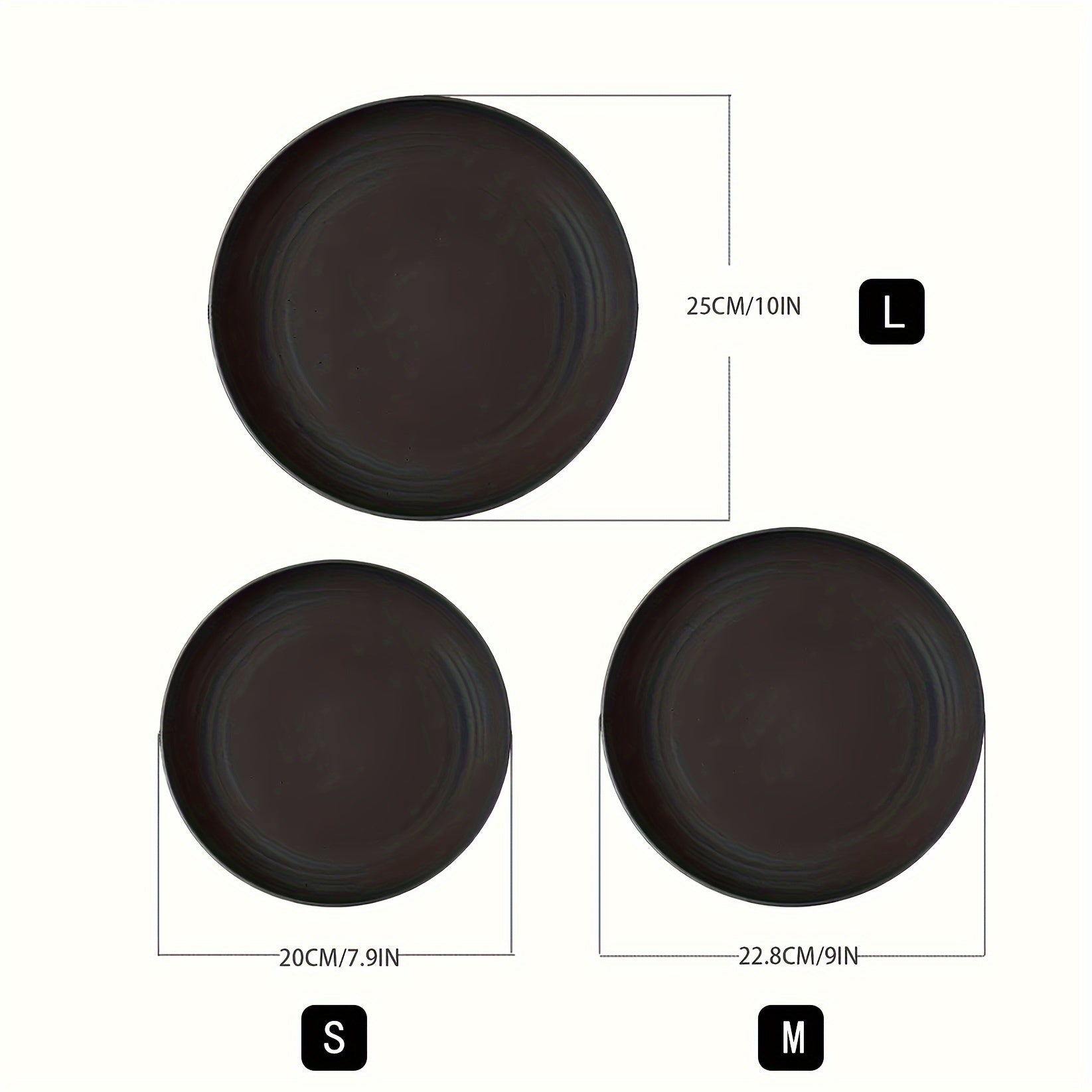 6 piezas de platos redondos de PP, patrón rayado, tema de vacaciones, seguro para lavavajillas, para hogar, picnic, camping, fiesta, RV, cocina y dormitorio