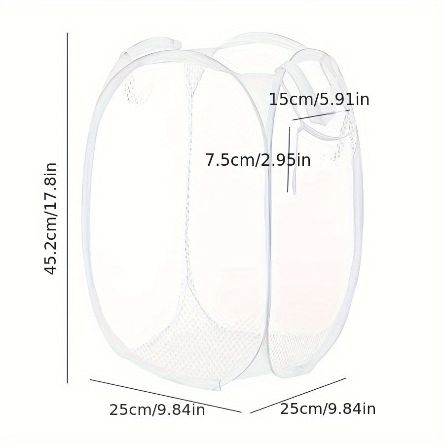Organizador de Cesto Plegable para Ropa con Paneles de Malla y Asas - Colgador de Ropa Plegable para Baño, Lavandería, Bolsa de Almacenamiento Ahorradora de Espacio, Cestos de Lavado