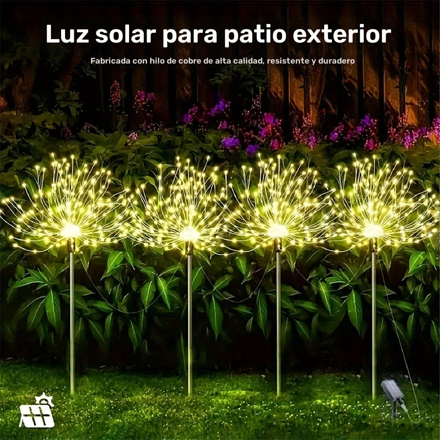 4 luces solares para jardín al aire libre, 4 luces solares LED para césped con 8 modos de iluminación, luces de tierra táctiles, luces solares para césped con iluminación ajustable, decoración de hogar, temas de vacaciones, camping, RVs.