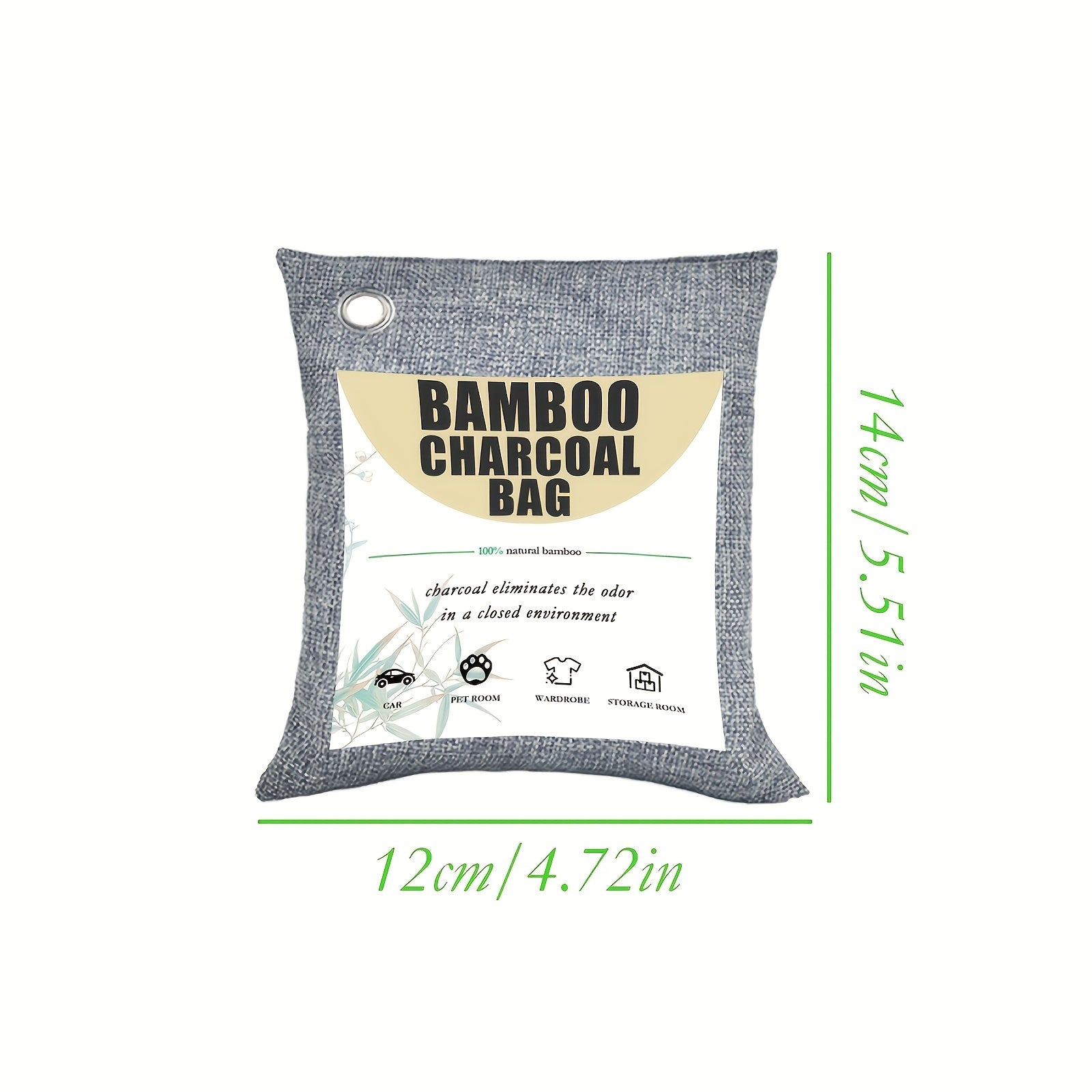3/5/7/12 unidades de Bolsas de Carbón de Bambú para Eliminar Olores - Perfectas para Zapatos, Armarios, Coches, Baños, Despensas - Sin Necesidad de Electricidad