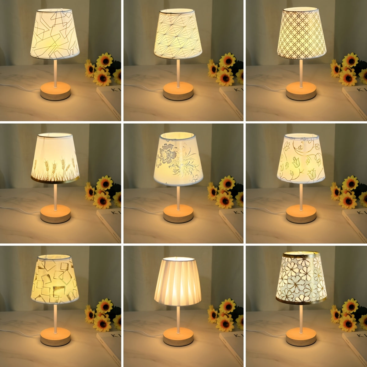 Lámpara de mesa LED minimalista moderna con base de madera - Iluminación cálida y ahorro de energía, adecuada para dormitorio, sala de estar o habitación de adolescentes, alimentada por USB, control de interruptor, iluminación cómoda | Diseño de lámpara
