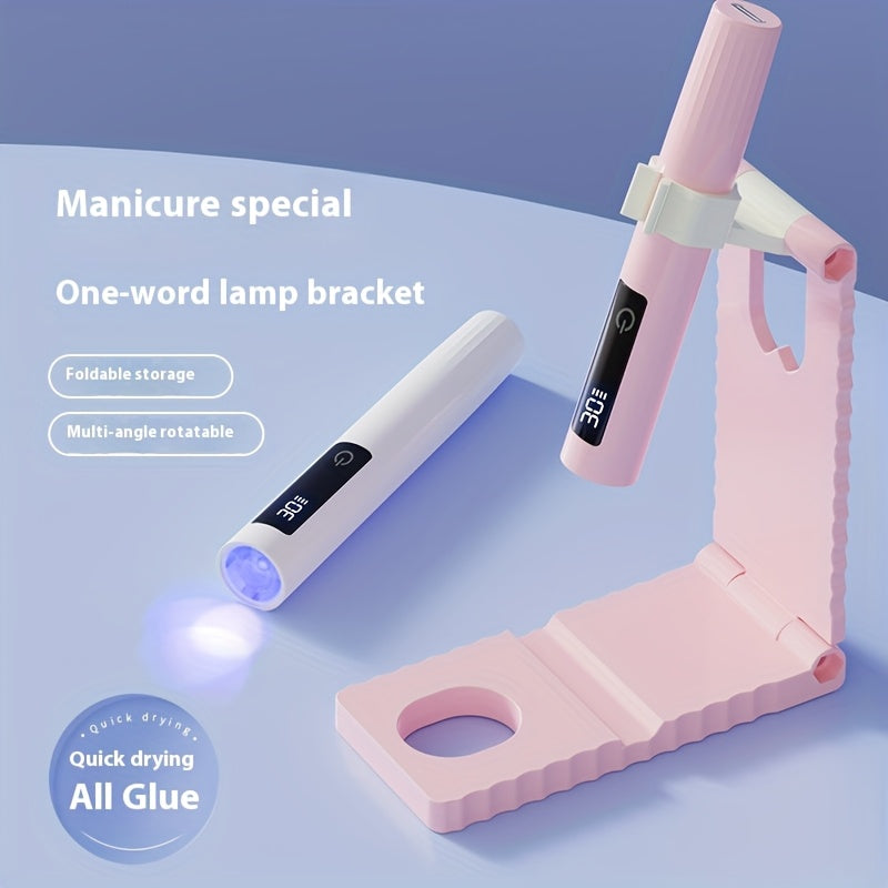 Linterna Portátil Pequeña para Manicura con Enchufe, Luz LED de Secado Rápido Mini - Iluminación Profesional Recargable USB, Temporizador Largo/Corto, Secador de Gel para Uñas en Casa y Salón, Herramienta Moderna para Decoración de Uñas | Azul/Verde/Blan