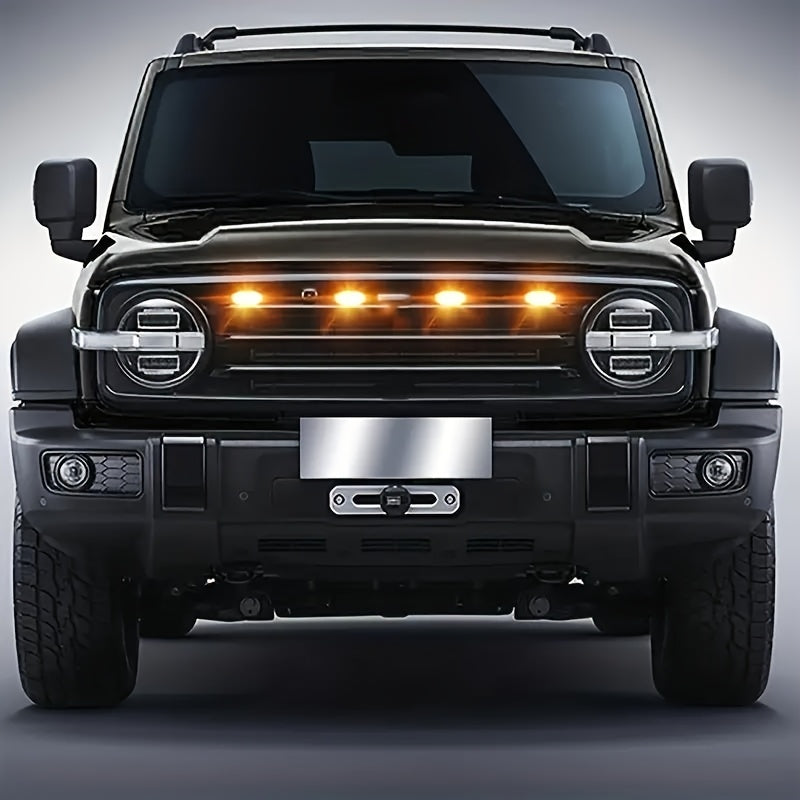 Luces decorativas LED para parrilla automotriz, luces ambientales auxiliares amarillas, ideales para sedanes, SUVs y camionetas, sin batería