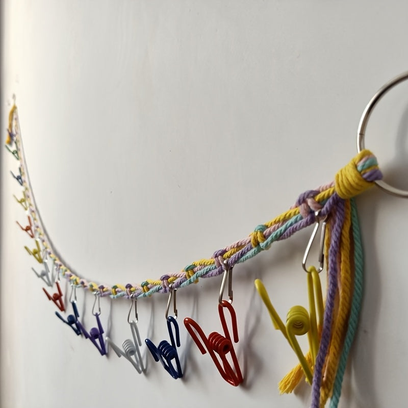 Almacenamiento de Juguetes de Tela Coral con Cuerda Colgante y Bolsa de Red Tejida - Organizador Multiusos para Sombreros, Calcetines y Decoración de Habitaciones Infantiles, Cadena Decorativa, Diseño Divertido | Construcción Resistente