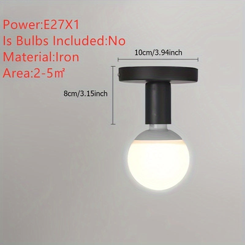 Luz de techo de montaje minimalista moderna, base de bombilla E27, para iluminación de entrada, pasillo, corredor, cocina, balcón (la bombilla no está incluida)