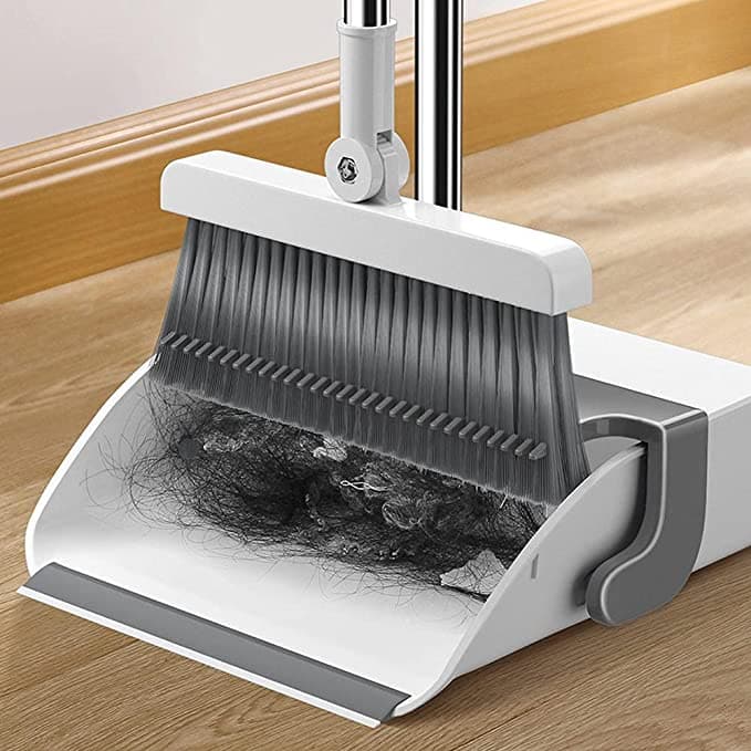Escoba y recogedor magnetico plegable 2 en 1