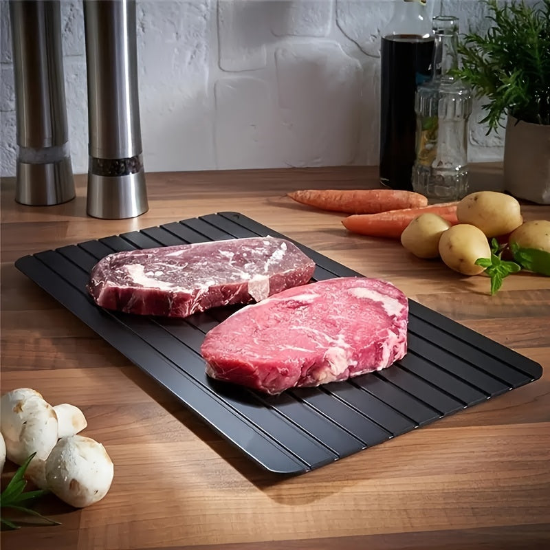 Plato de descongelación rápida para alimentos congelados, carnes, frutas - Plato de descongelación rápida de aluminio, bandeja de descongelación, gadget de cocina Master