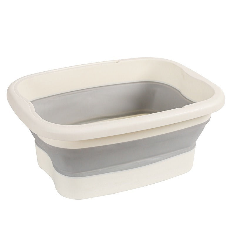 Baño de pies plegable de alta venta mejorada, diseño portátil que ahorra espacio con asa para uso doméstico, bañera de pies de plástico de alta densidad con bolas de masaje en la parte inferior, ideal para lavar los pies.