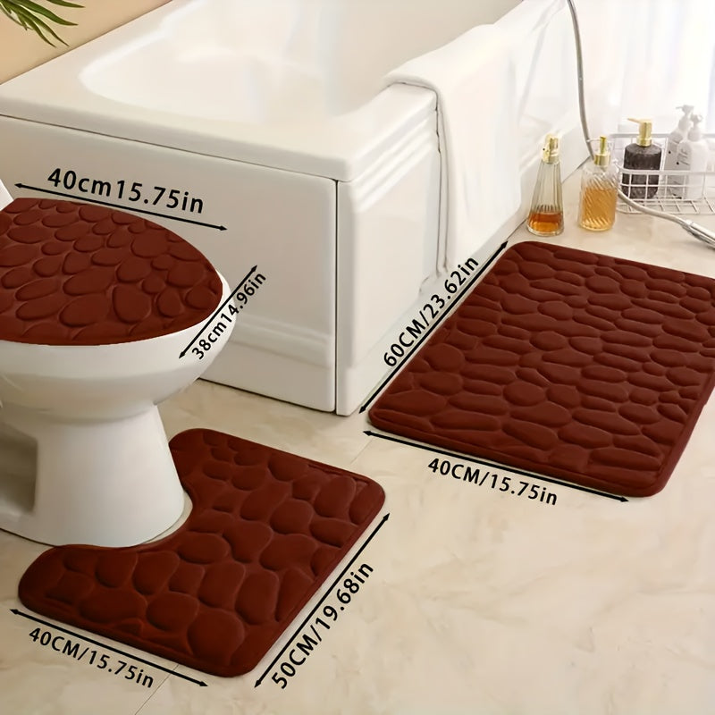 3 tapetes para baño, absorbentes y lavables, antideslizantes, alfombras lavables a máquina, suaves y cómodas, para baño, cocina, lavandería, dormitorio, ducha, interiores, accesorios para baño