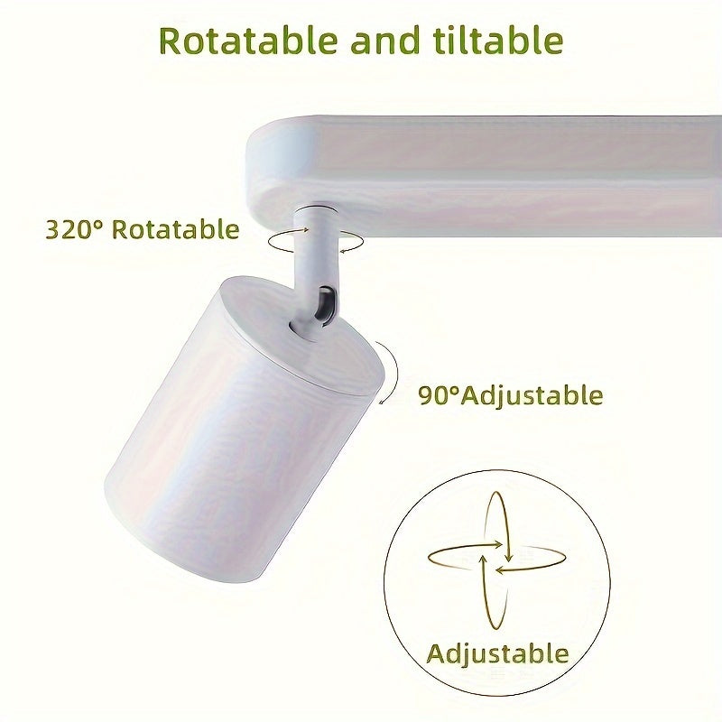 1pc Luz de techo industrial moderna vintage de 4 luces, Fijo de iluminación empotrada rotativa de arte de hierro simple, para pasillo, cocina, sala de estar, dormitorio, socket GU10 (bombilla no incluida), iluminación comercial, metal, con hardware de mo