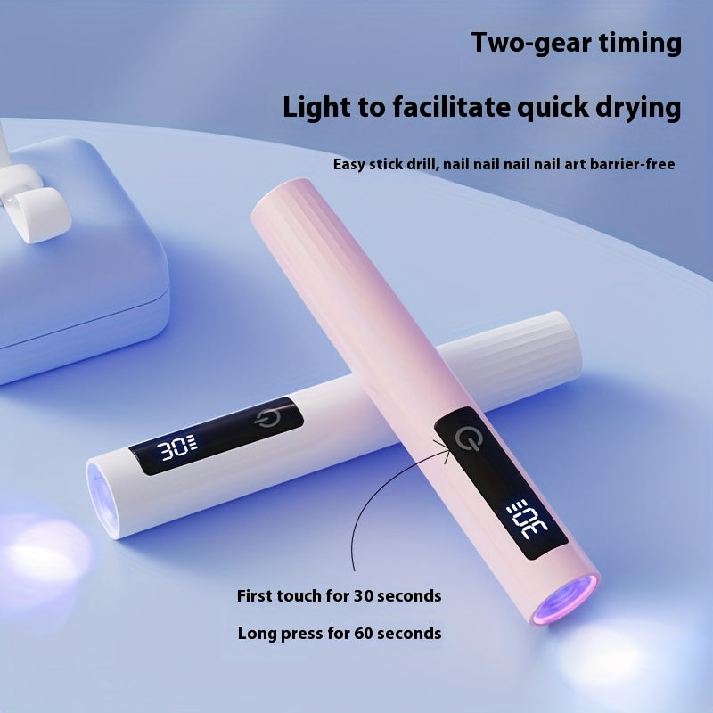 Linterna Portátil Pequeña para Manicura con Enchufe, Luz LED de Secado Rápido Mini - Iluminación Profesional Recargable USB, Temporizador Largo/Corto, Secador de Gel para Uñas en Casa y Salón, Herramienta Moderna para Decoración de Uñas | Azul/Verde/Blan
